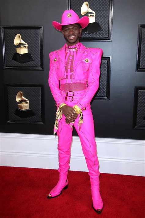 versace jacket outfit rapper|2020 Grammys: Lil Nas X turns heads in a hot.